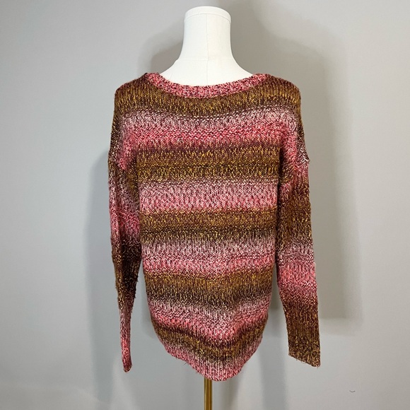 American Eagle Pink and Brown Striped Sweater Size S - Picture 5 of 9